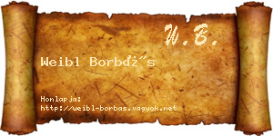 Weibl Borbás névjegykártya